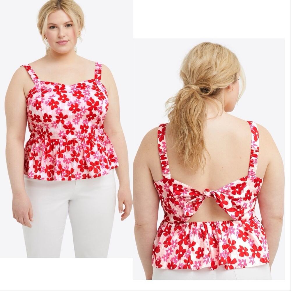 Draper James Martie Tie Back Top in Flying Daisies size 18 NWT